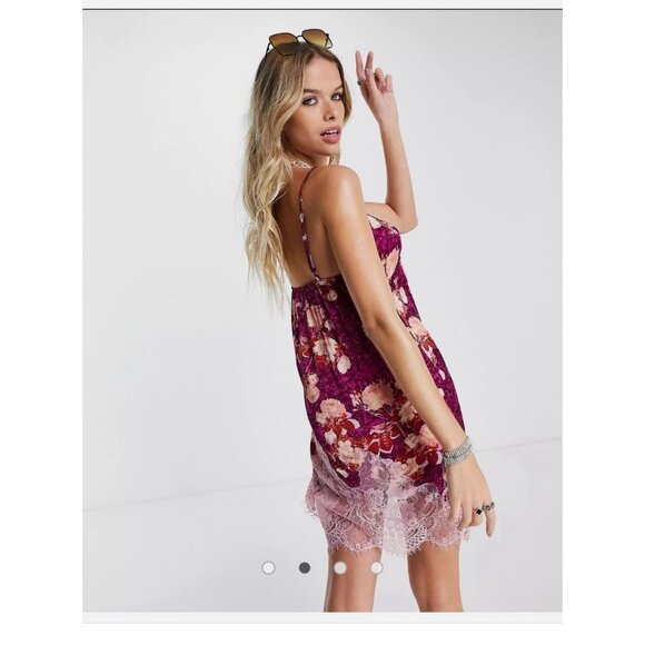 NWT Intimately Free People Sun Fade Floral Slip Dress Lace Size M - Picture 3 of 16